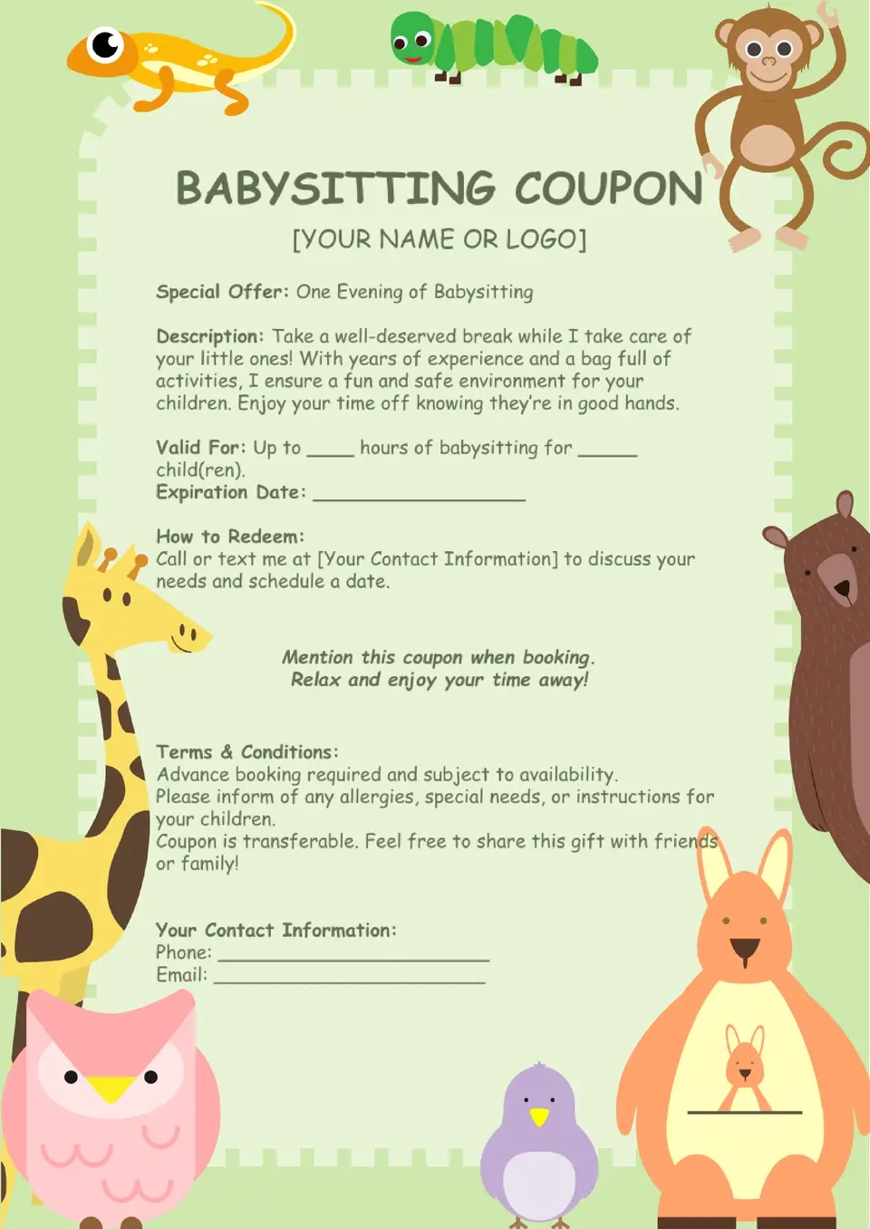 Free Printable Blank Coupon Baby