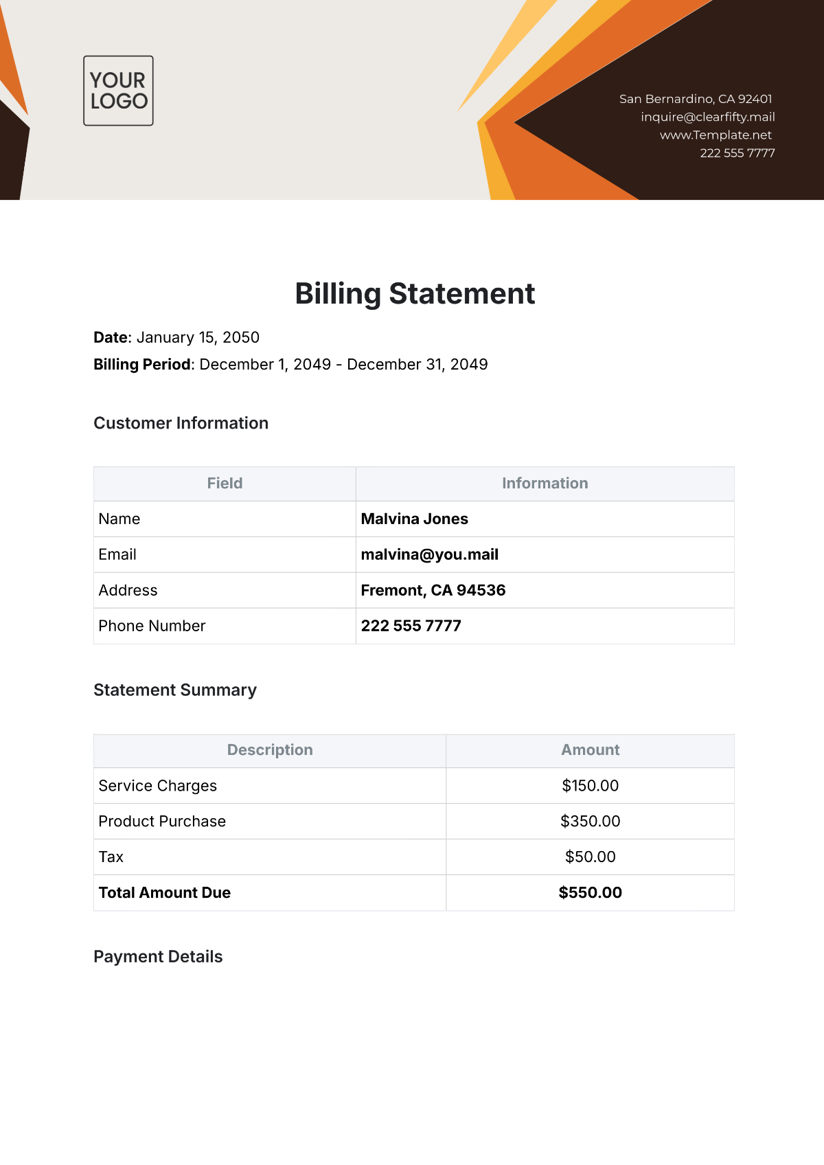 Free Billing Statement Templates To Edit Online And Print