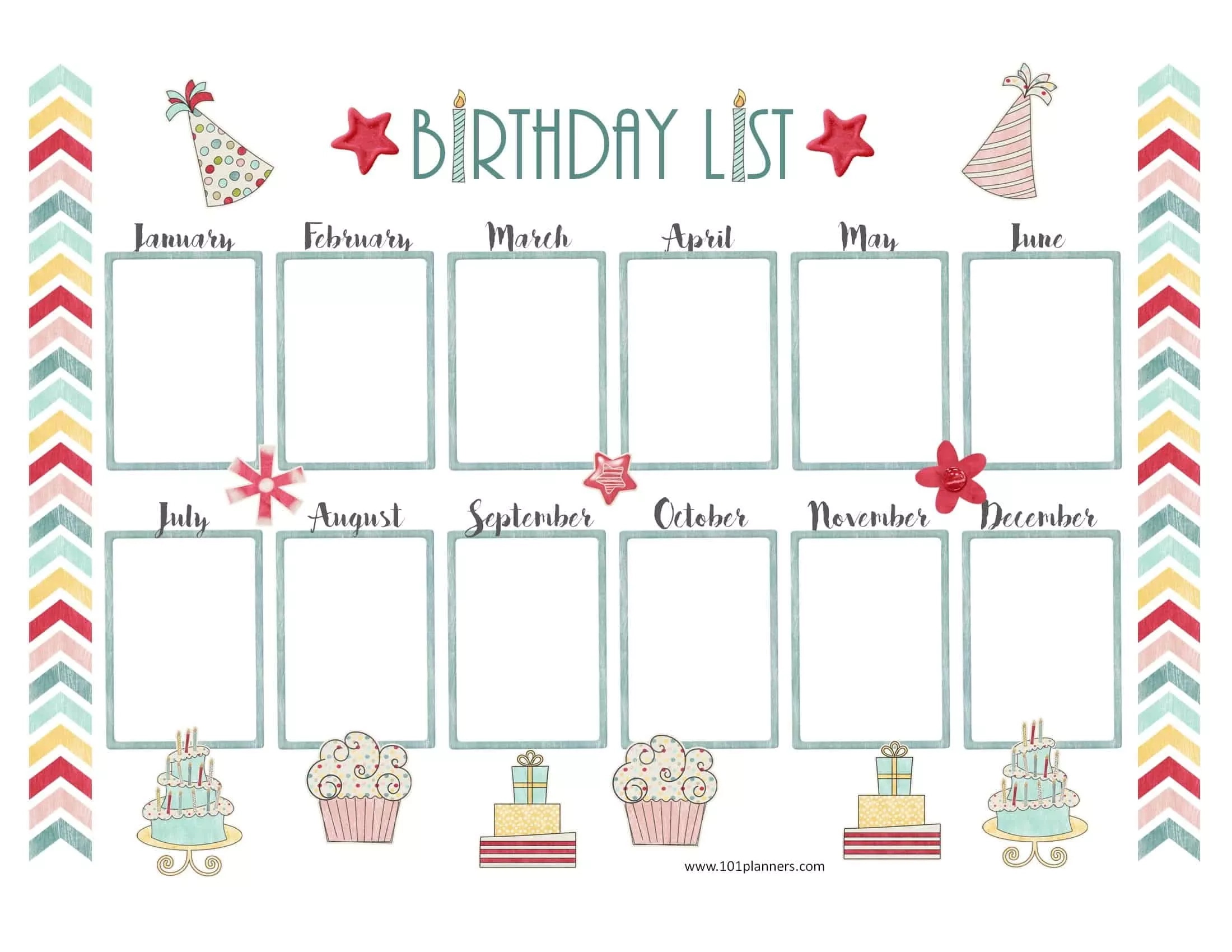 Free Printable Blank Birthday Page