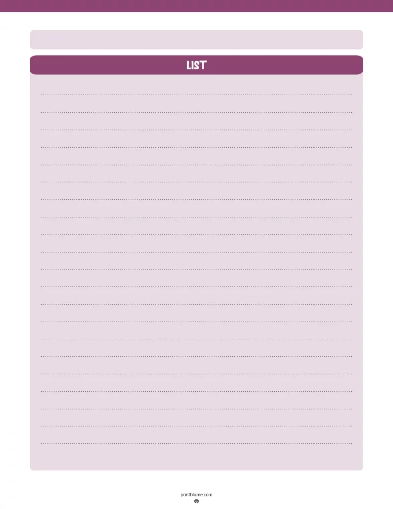 FREE Blank List Templates 15 Checklist PDF s