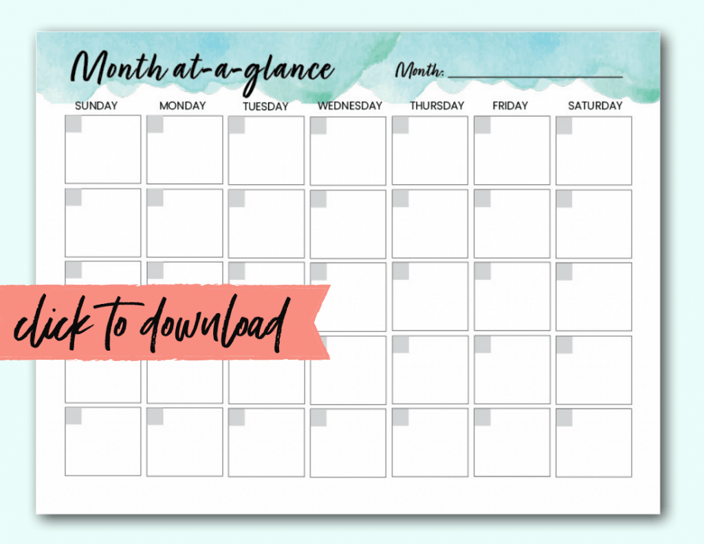Printable Pdf Blank Calendar