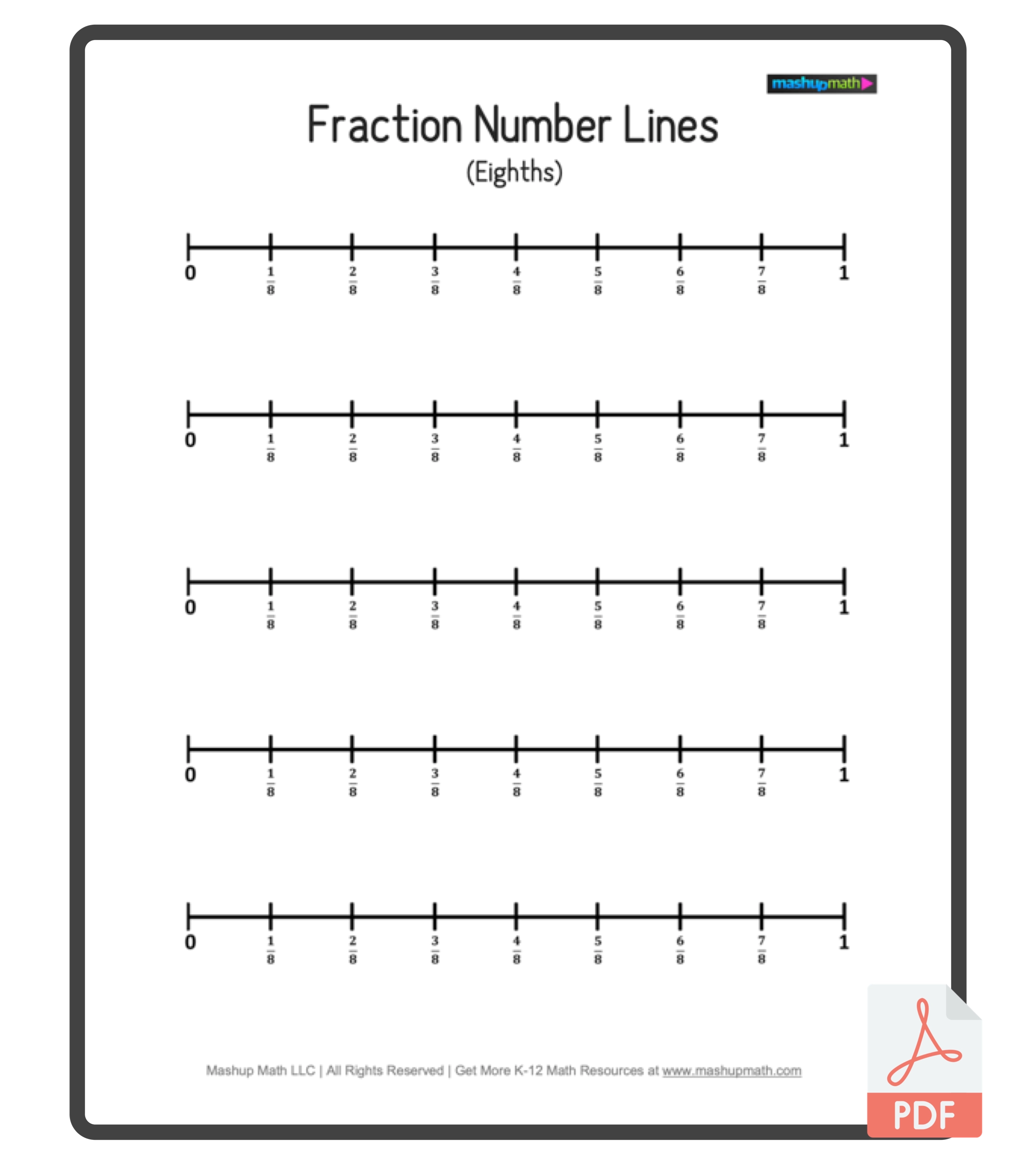 Blank Fraction Number Line Printable