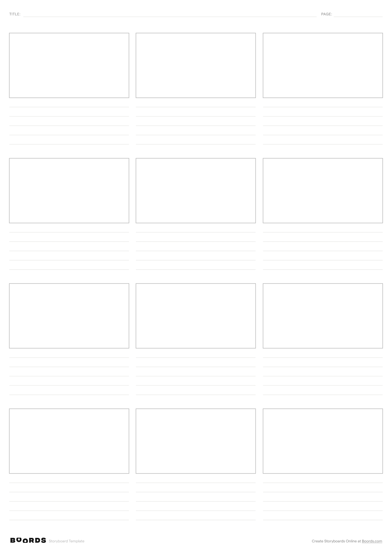 FREE Blank Storyboard Templates Instant Download Boords