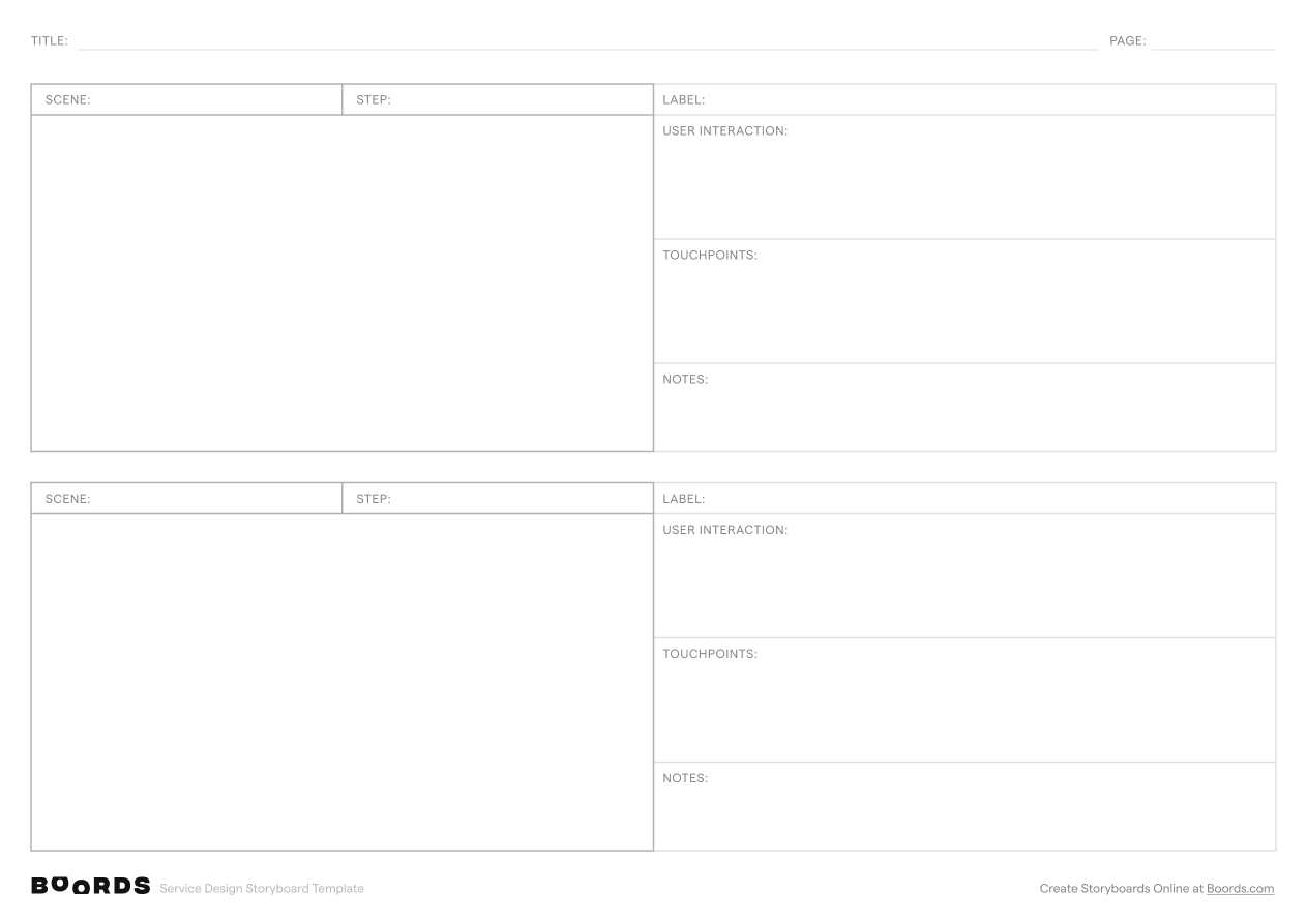 FREE Blank Storyboard Templates Instant Download Boords