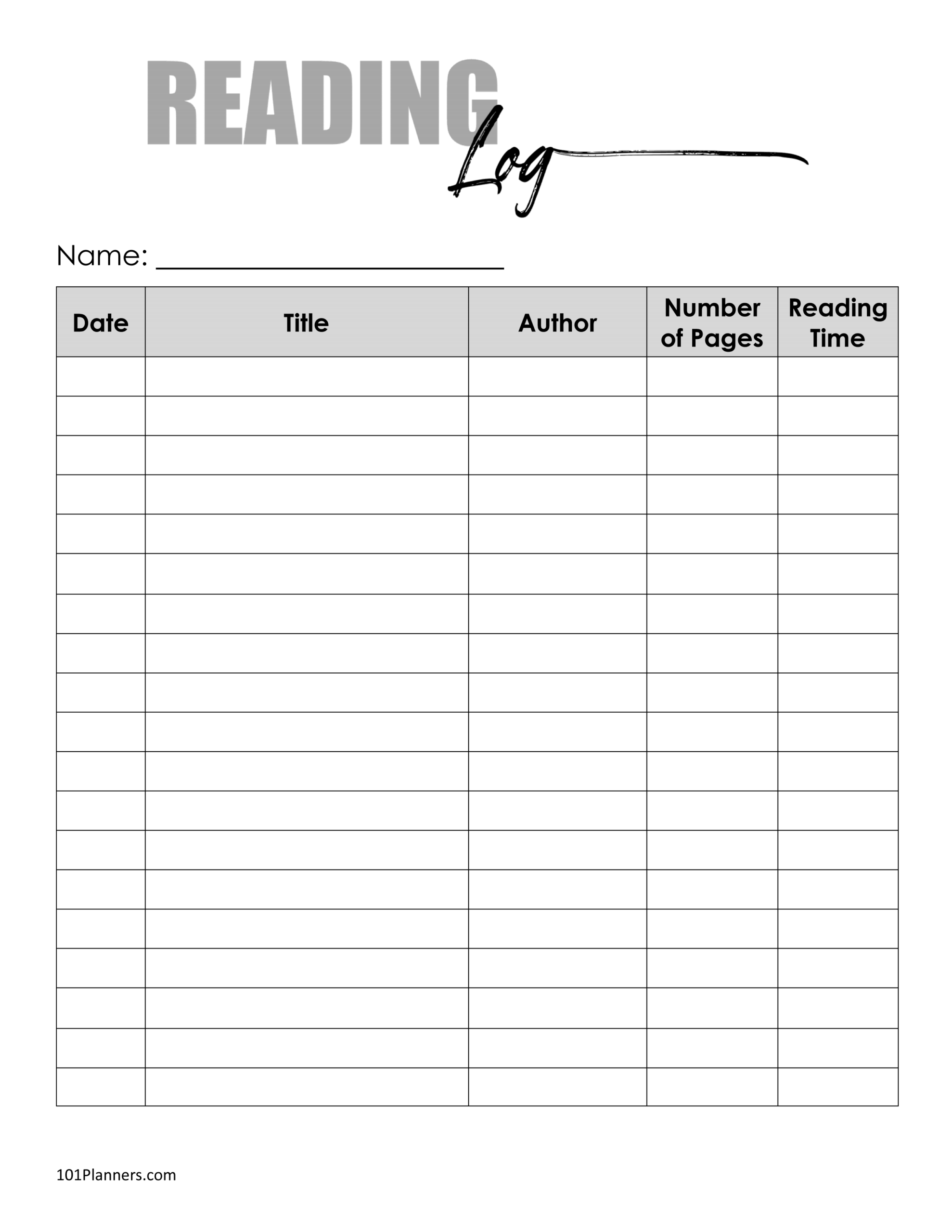 FREE Book Tracker Template
