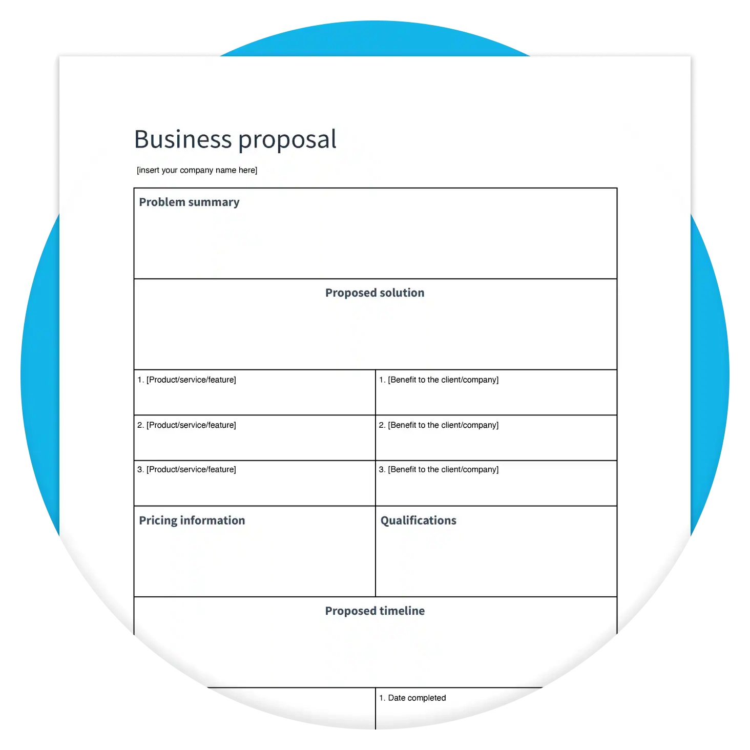 Free Business Proposal Template Xero UK