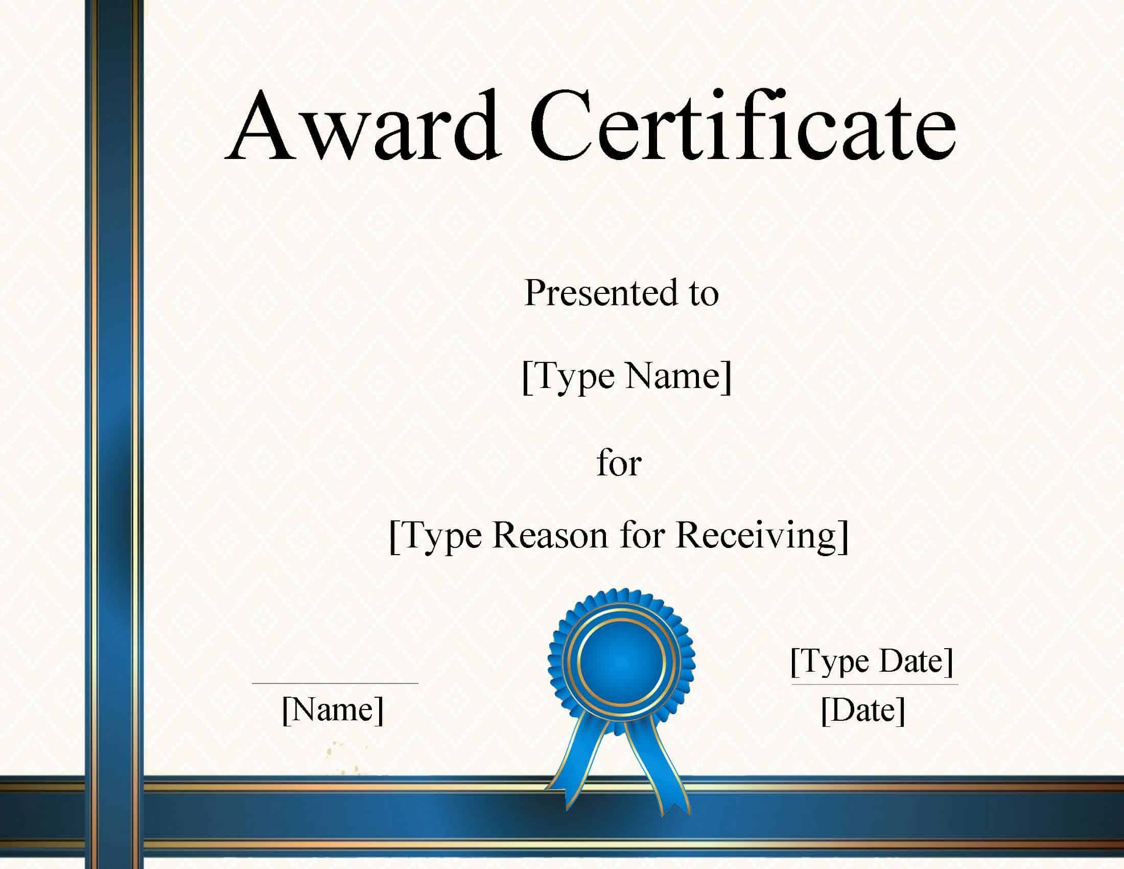 Blank Printable Certificates Free