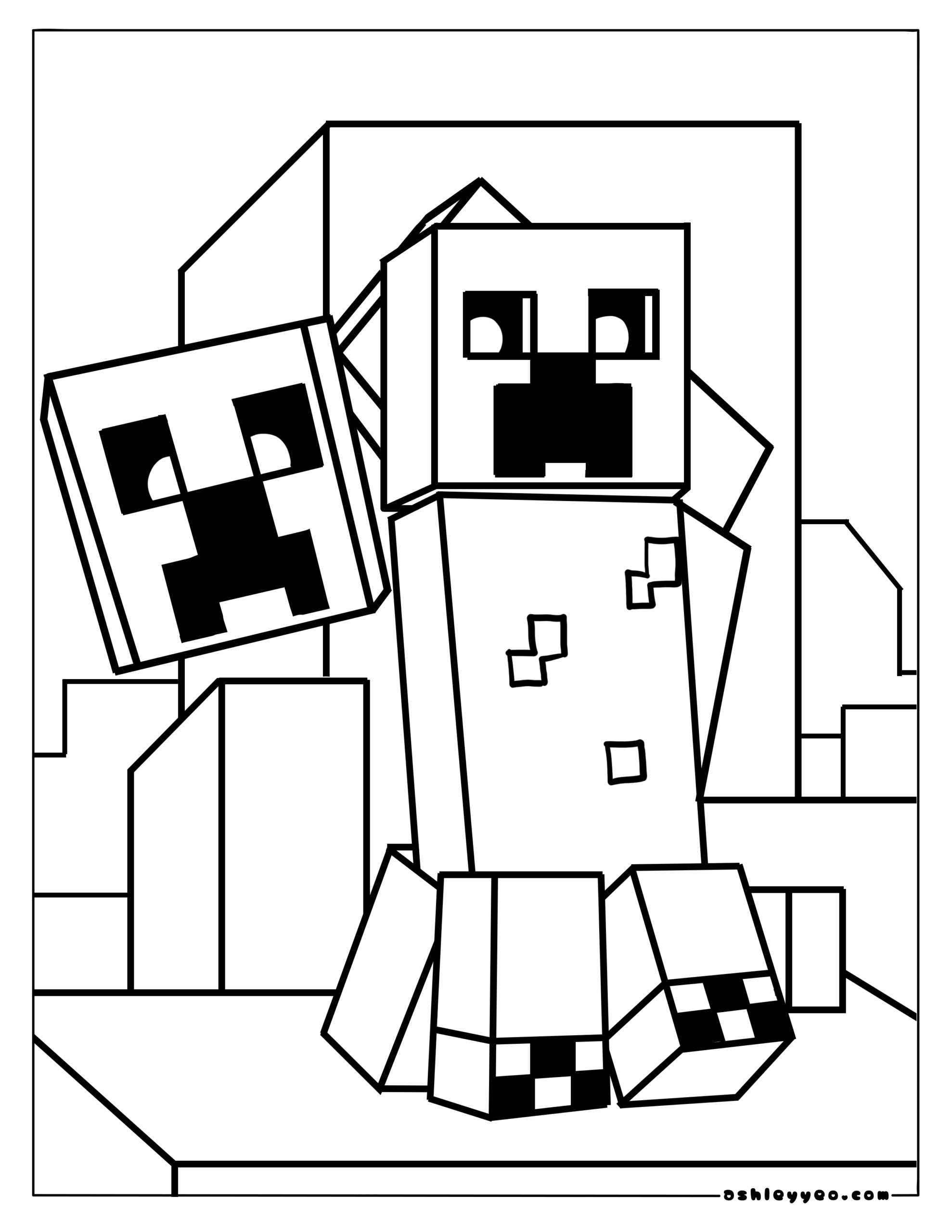 Free Coloring Pages Of Minecraft For Kids Ashley Yeo