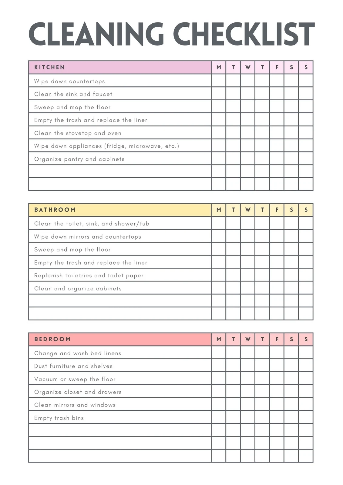 Free Printable Blank Checklist Professional