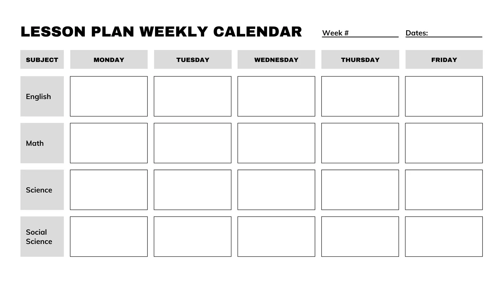 Make Custom Printable Blank Calendars