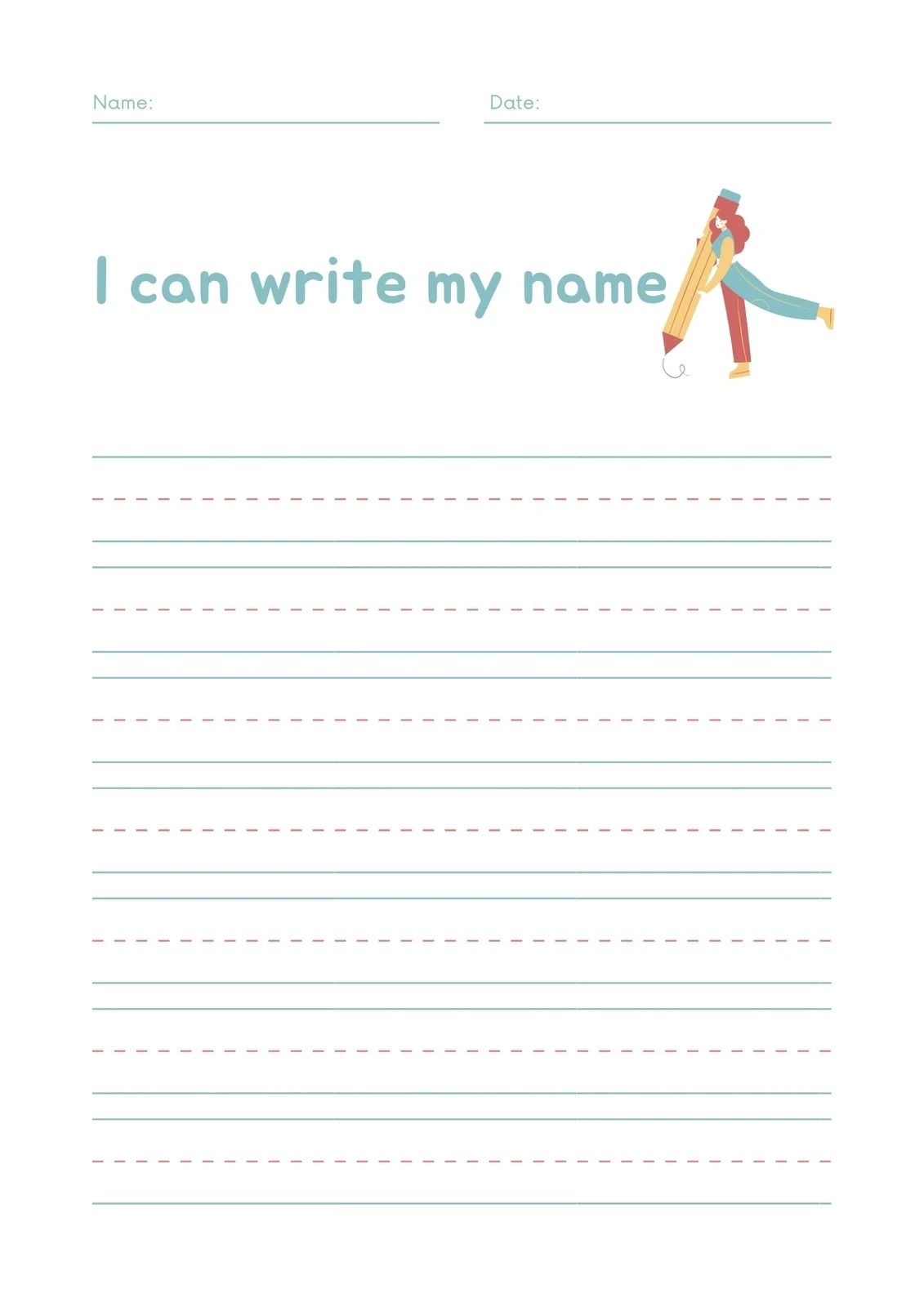 Printable Blank Handwriting Worksheets