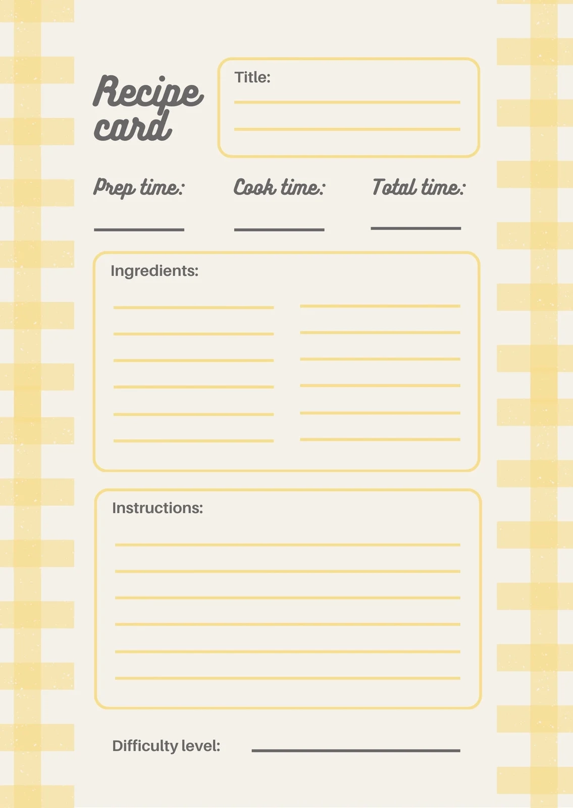 Blank Recipe Book Free Printable