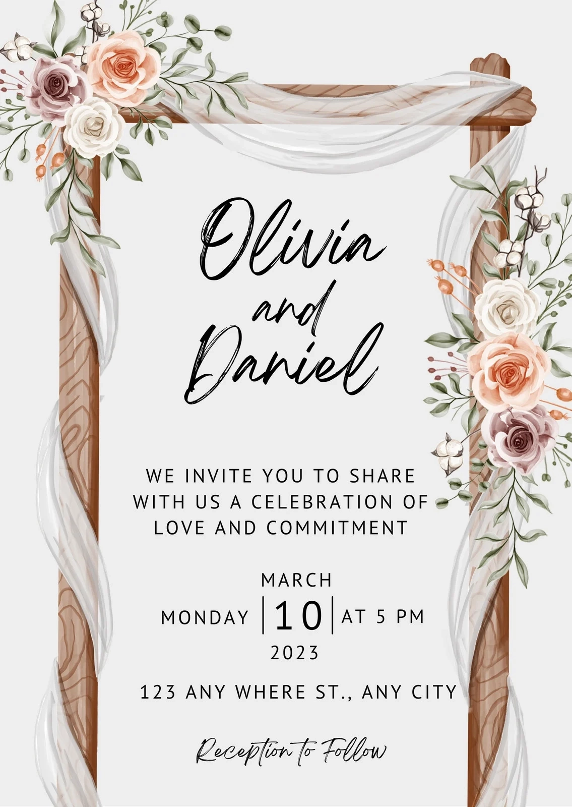 Printable Blank Wedding Invitation