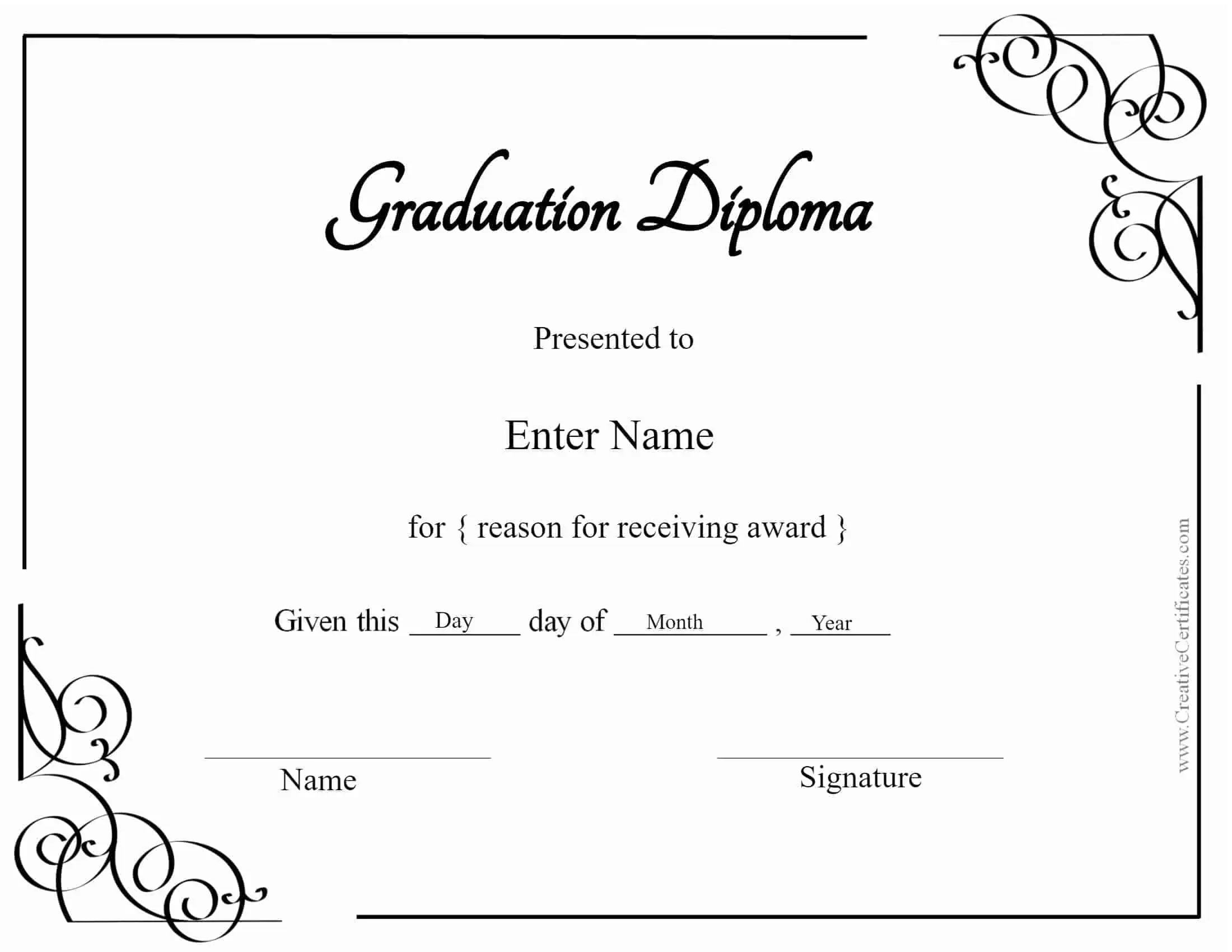 Free Customizable amp Printable Diploma Template