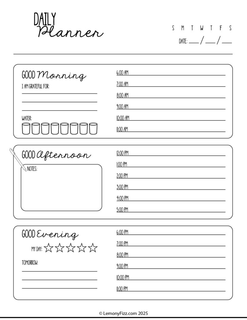 Free Blank Printable Planner Pages