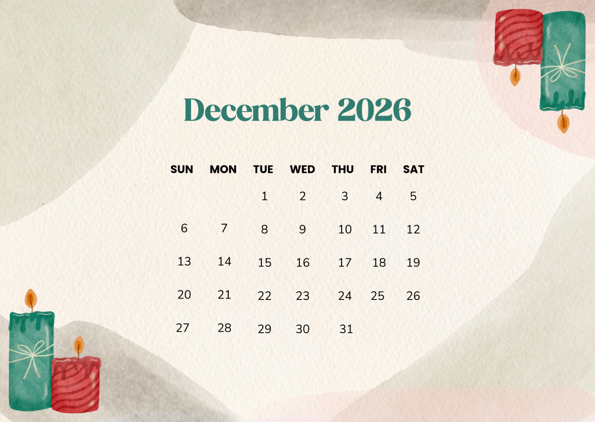 Printable Blank Advent Calendar 2026