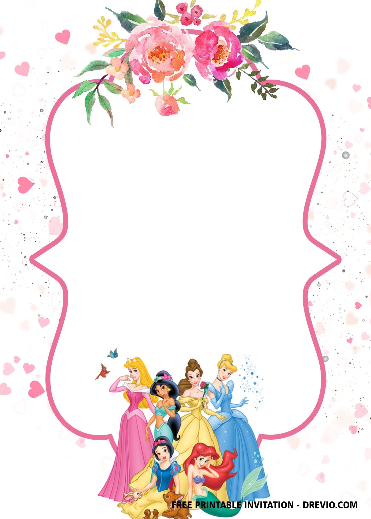 FREE Disney Princess Invitation Template For Your Little Girls 