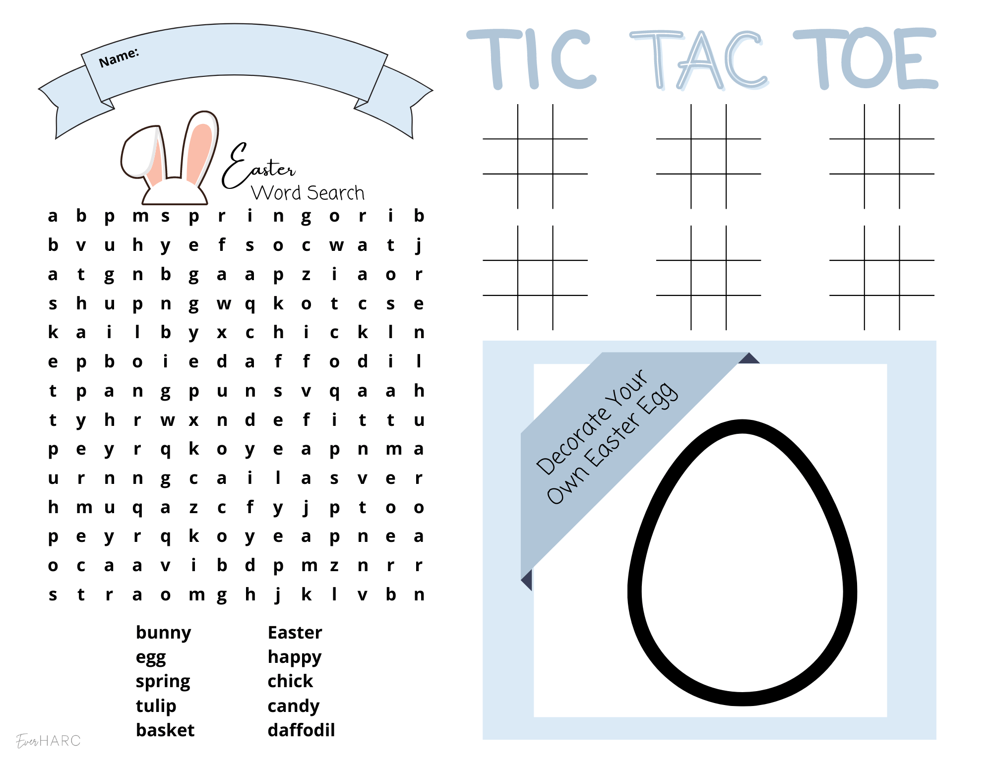 Free Easter Printables Activity Placemats In 4 Colors Ever Harc