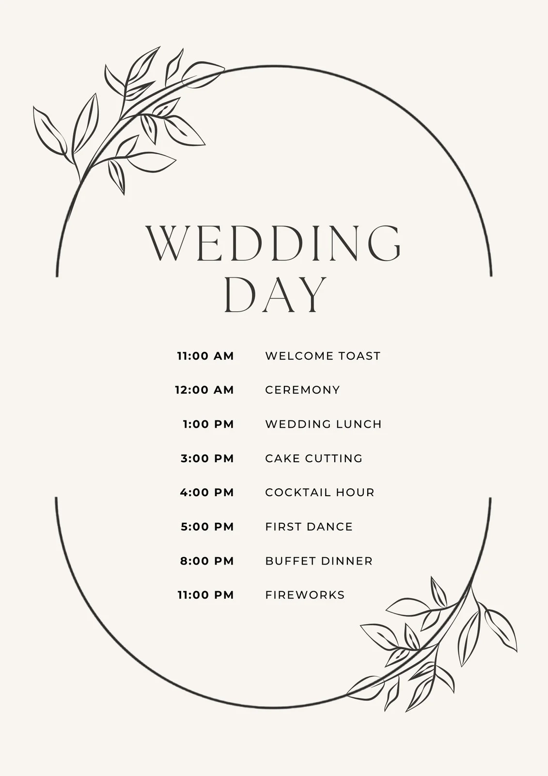 Blank Printable Program
