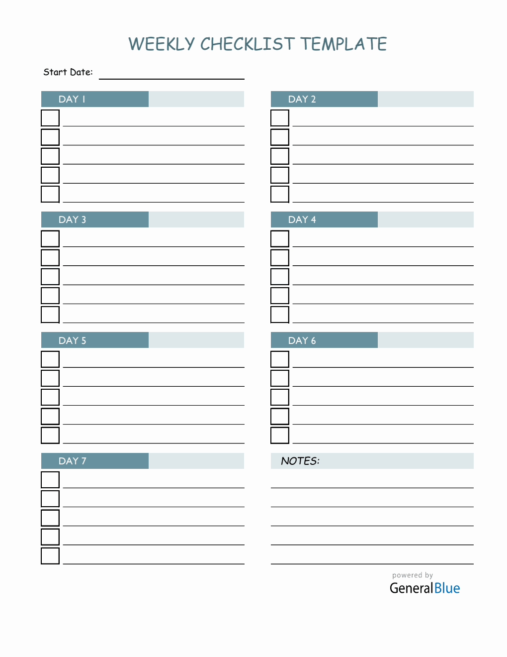 Blank Editable Printable Template Excel