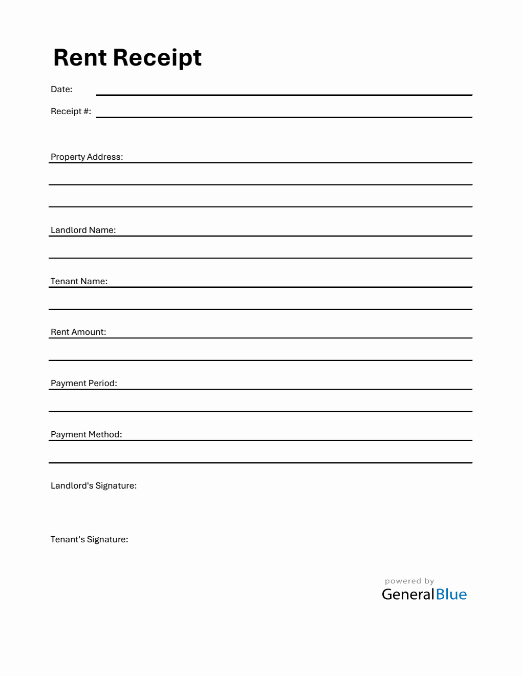 Free Excel Rental Receipt Templates
