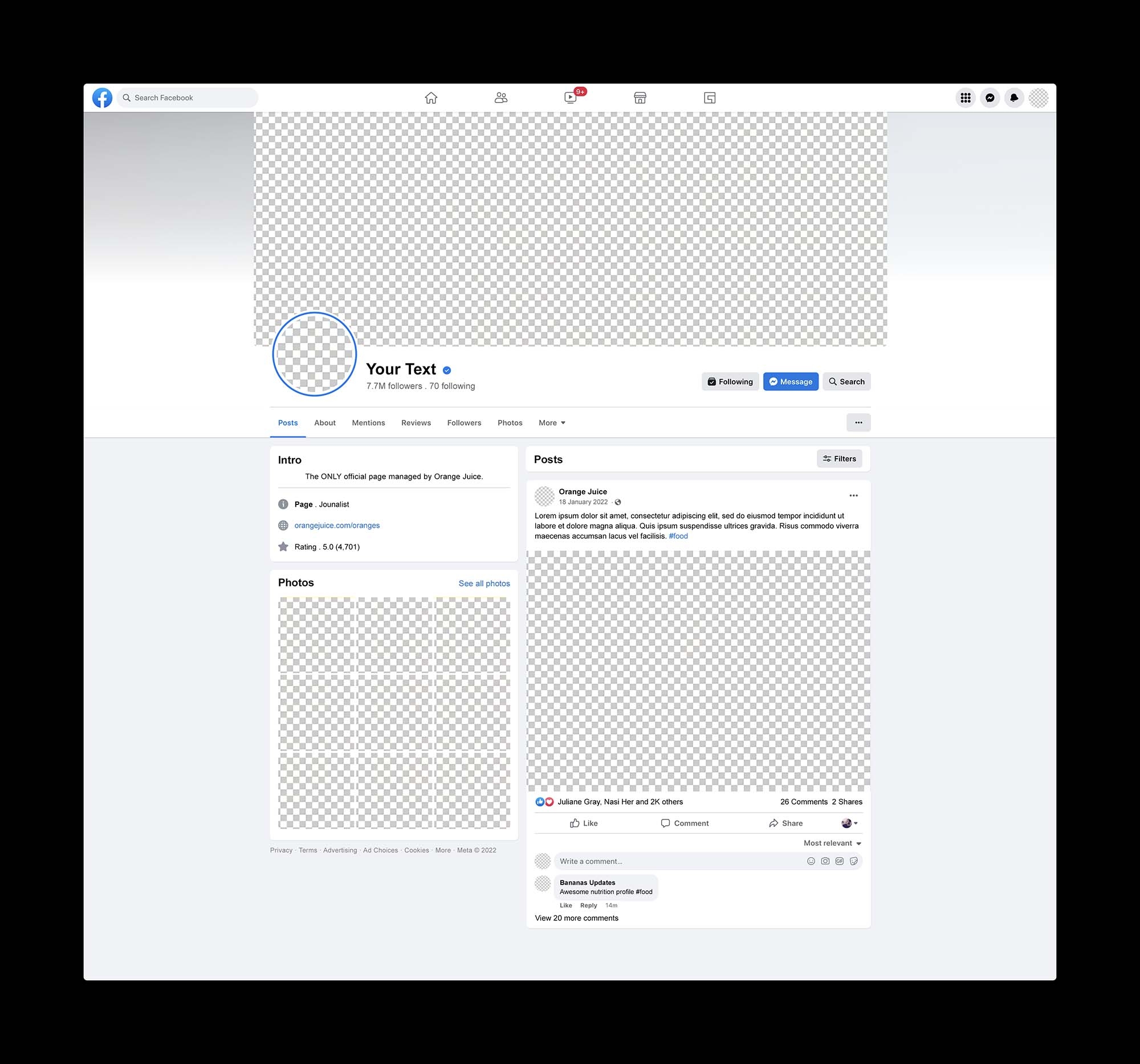 Blank Facebook Profile Free Printables