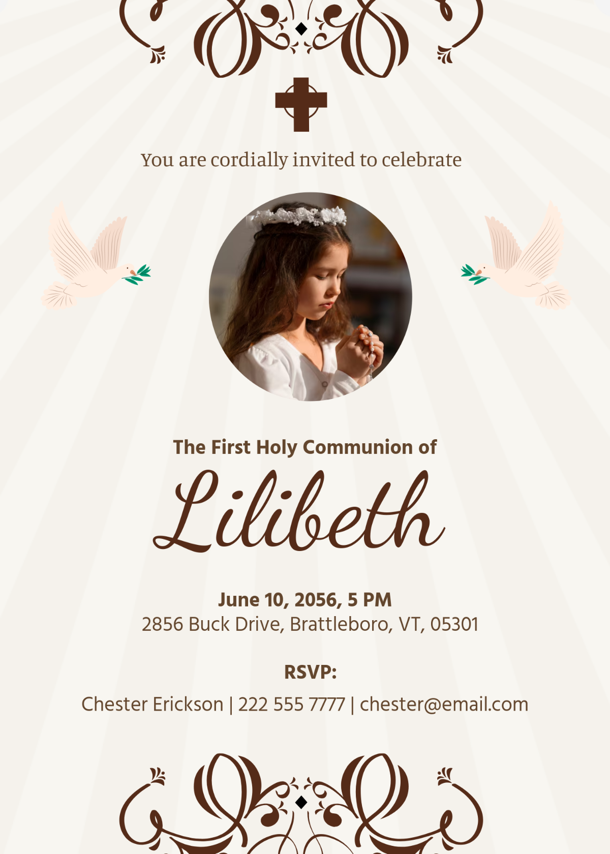 Blank Printable Communion Invitations