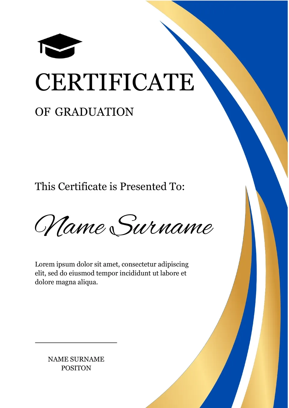 Printable Blank Graduation Certificates