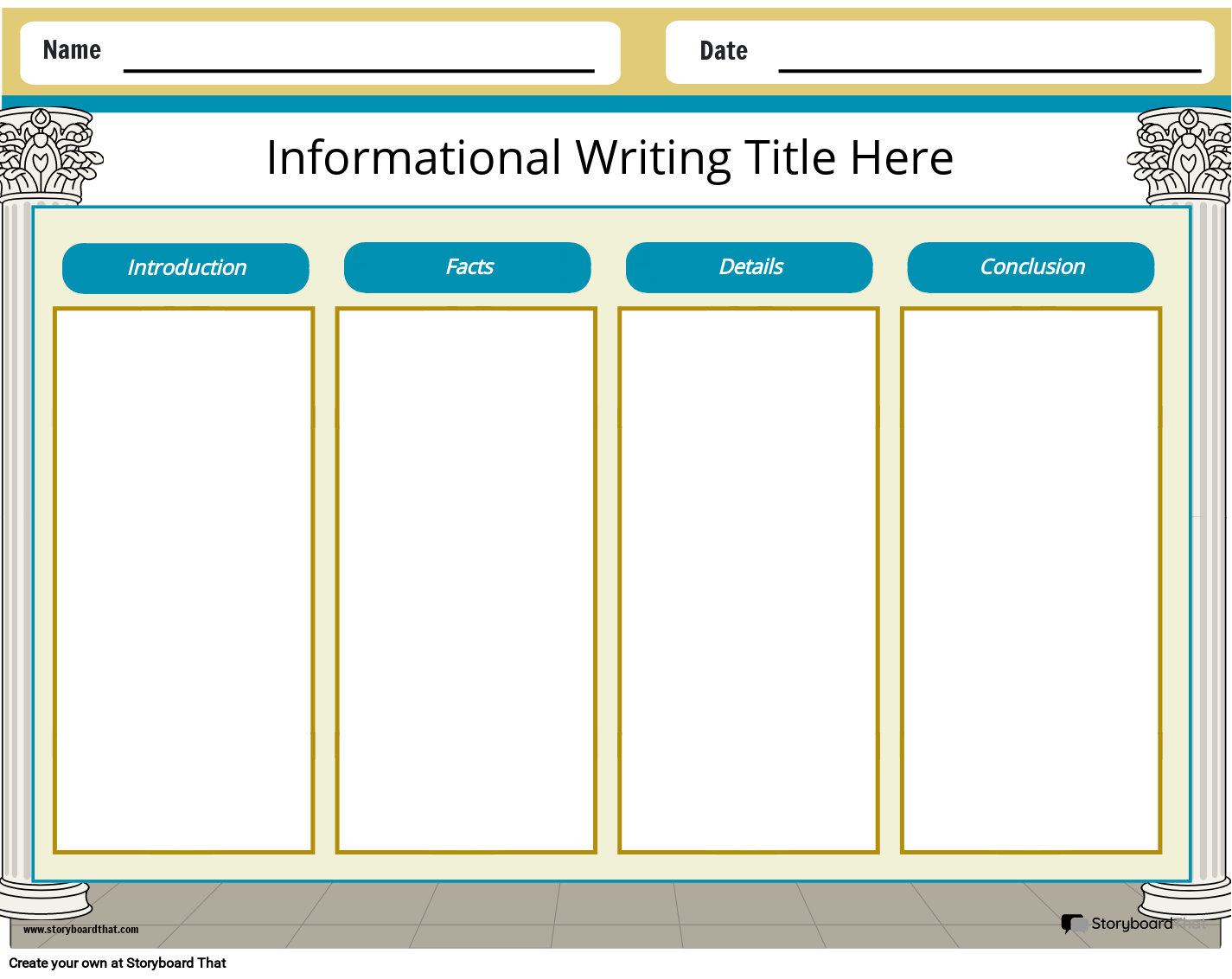 Expository Pillar Printable Blank Pdf