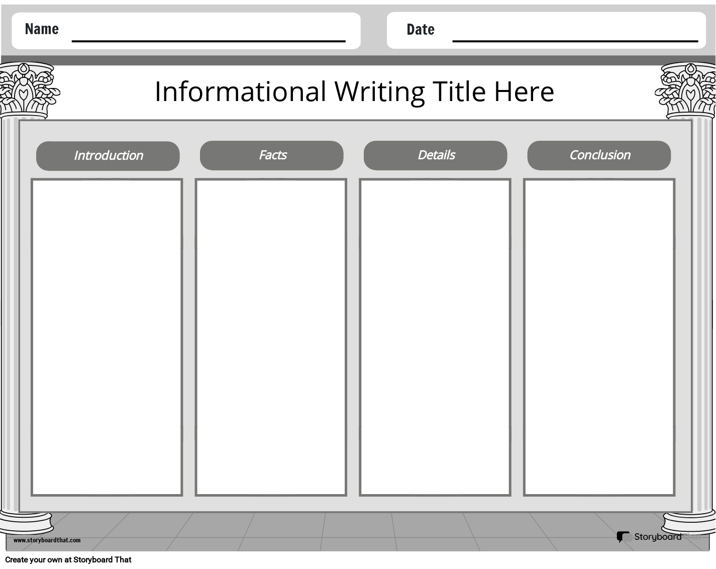 Free Informational Writing Worksheets By Storyboard That