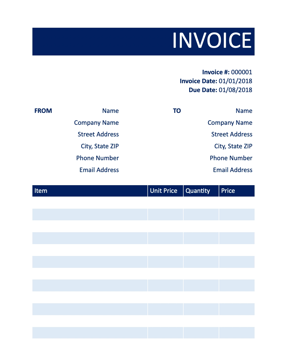 Free Invoice Templates PDF amp Word