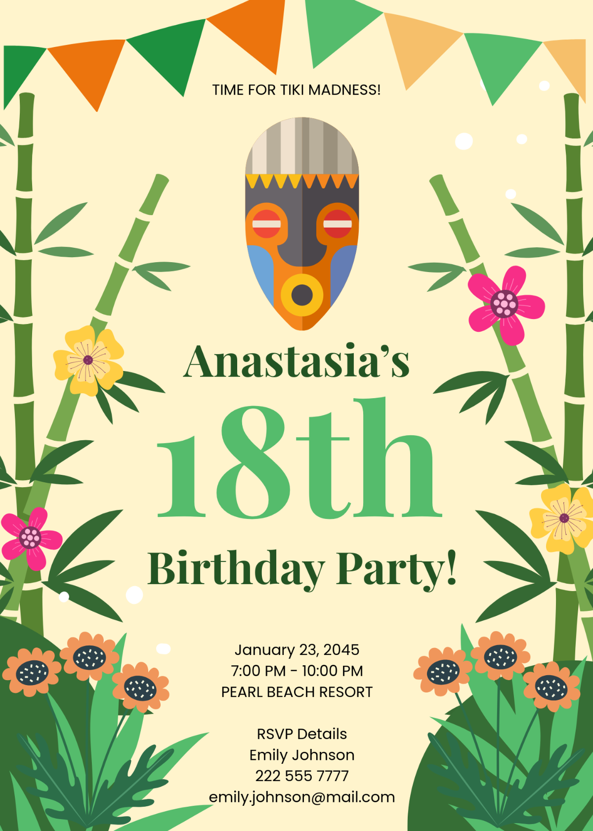 Blank Hawaiian Sweet 16 Printables