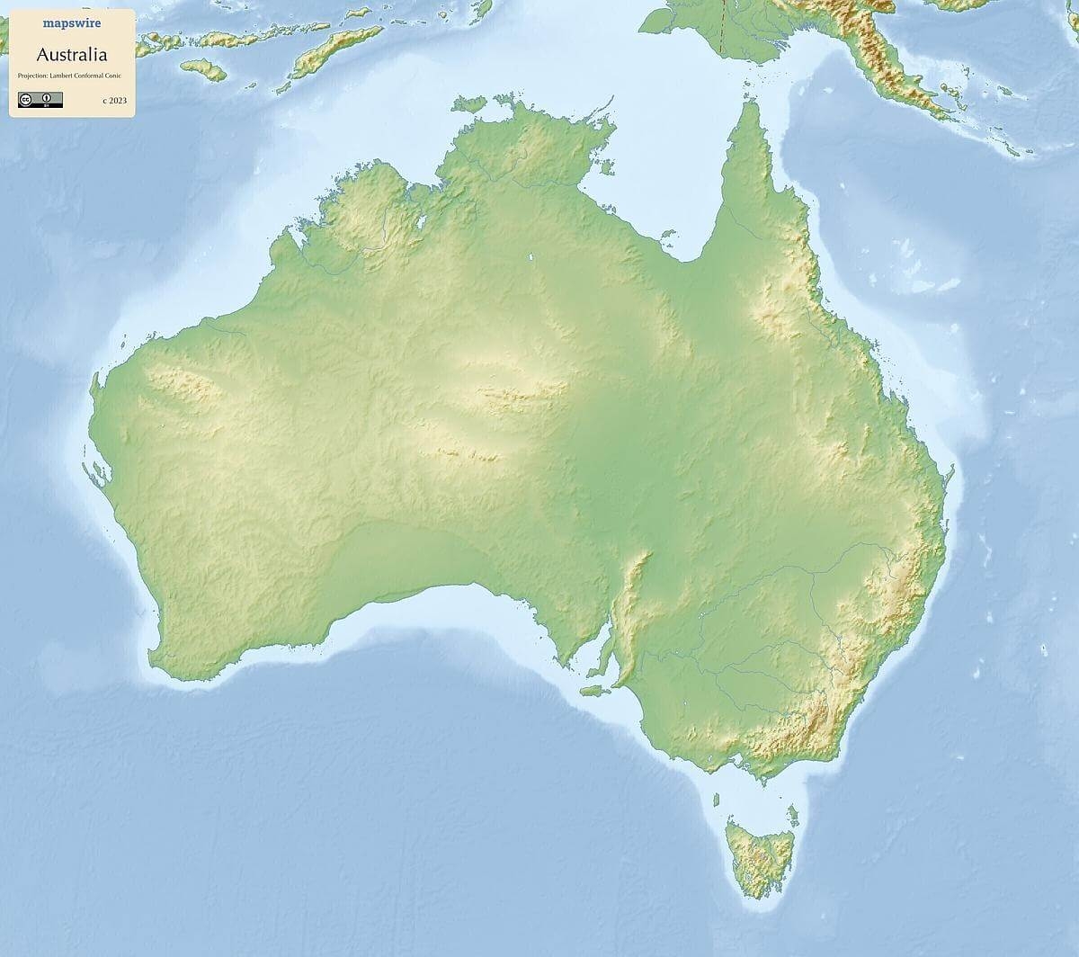 Australasia Blank Map Printable
