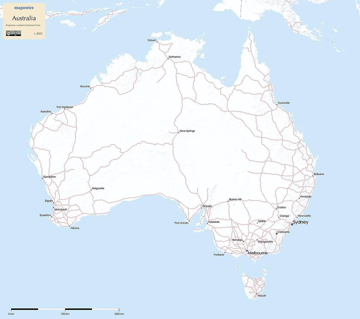 Printable Blank Map Of Australia