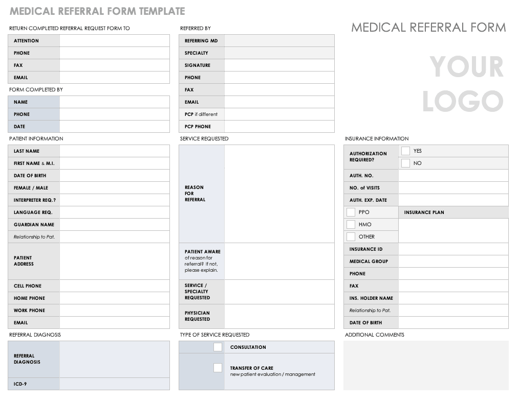 Free Medical Form Templates Smartsheet