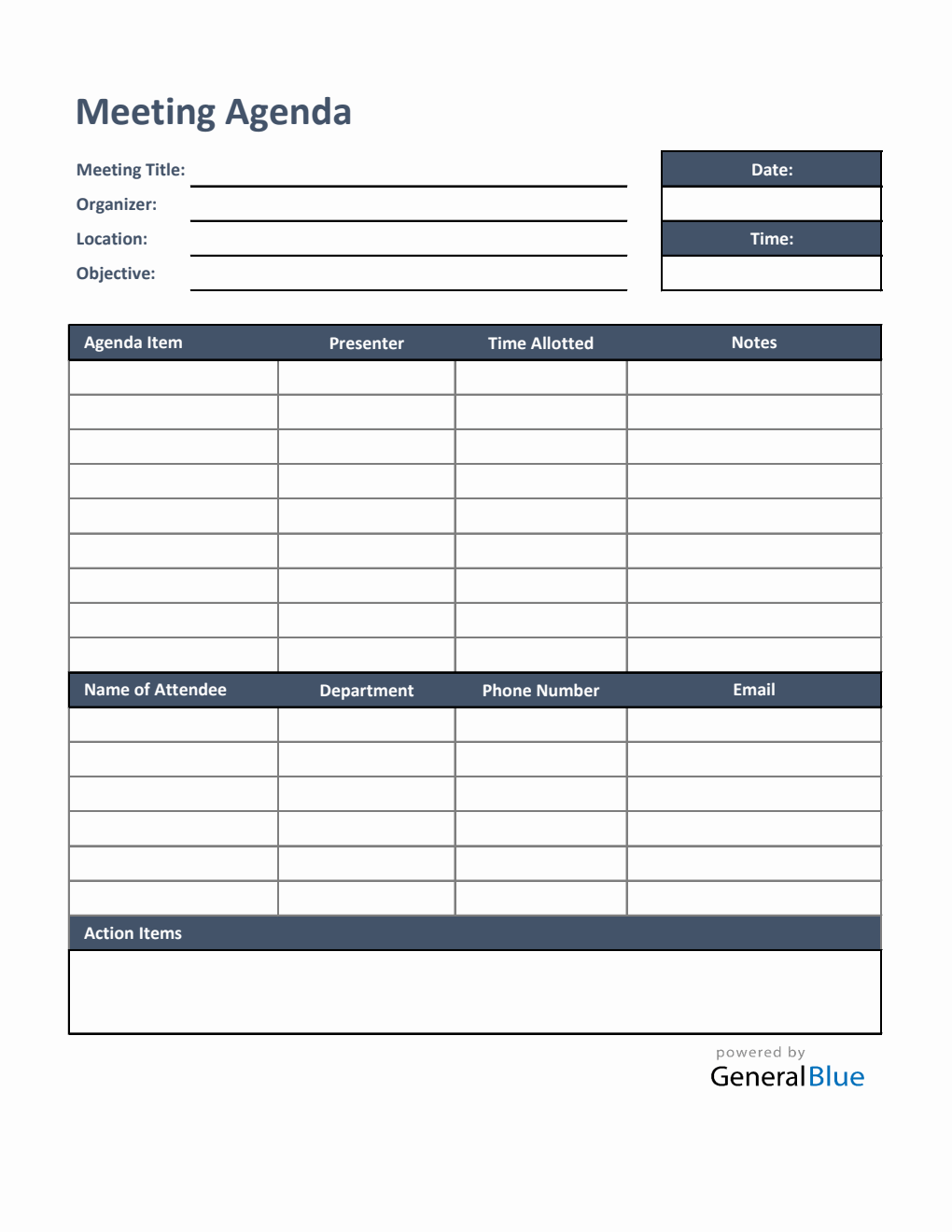 Free Meeting Agenda Template In Word