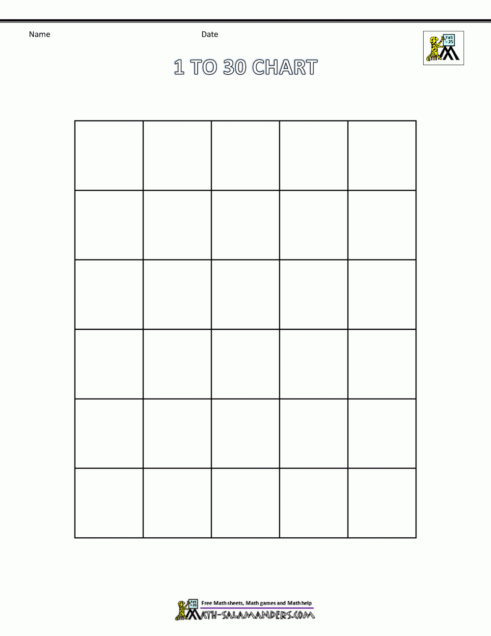 Blank Numbered Page Printable