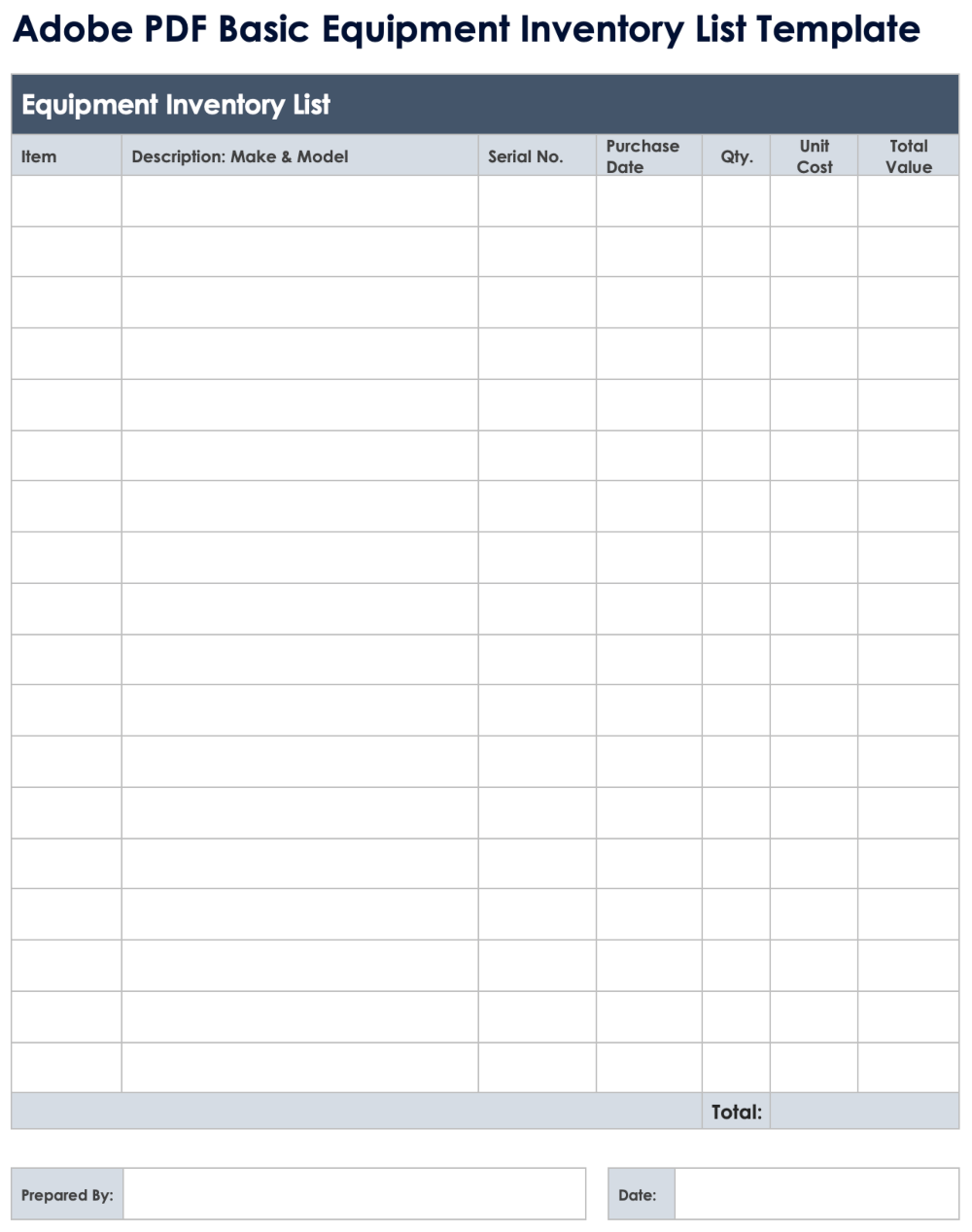 Printables Blank Material Lists