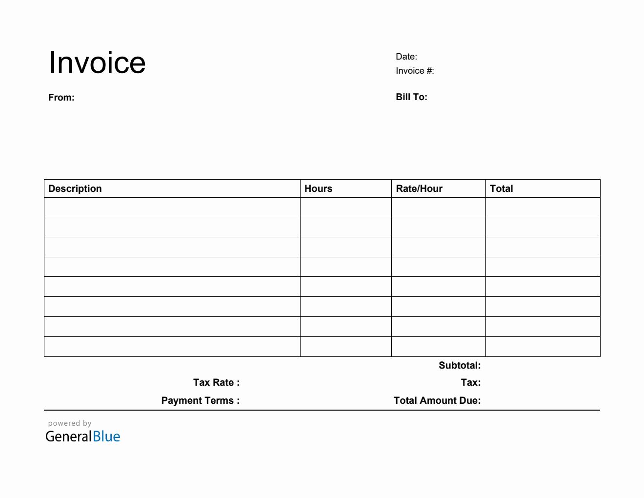 Free Printable Pdf Blank Invoice
