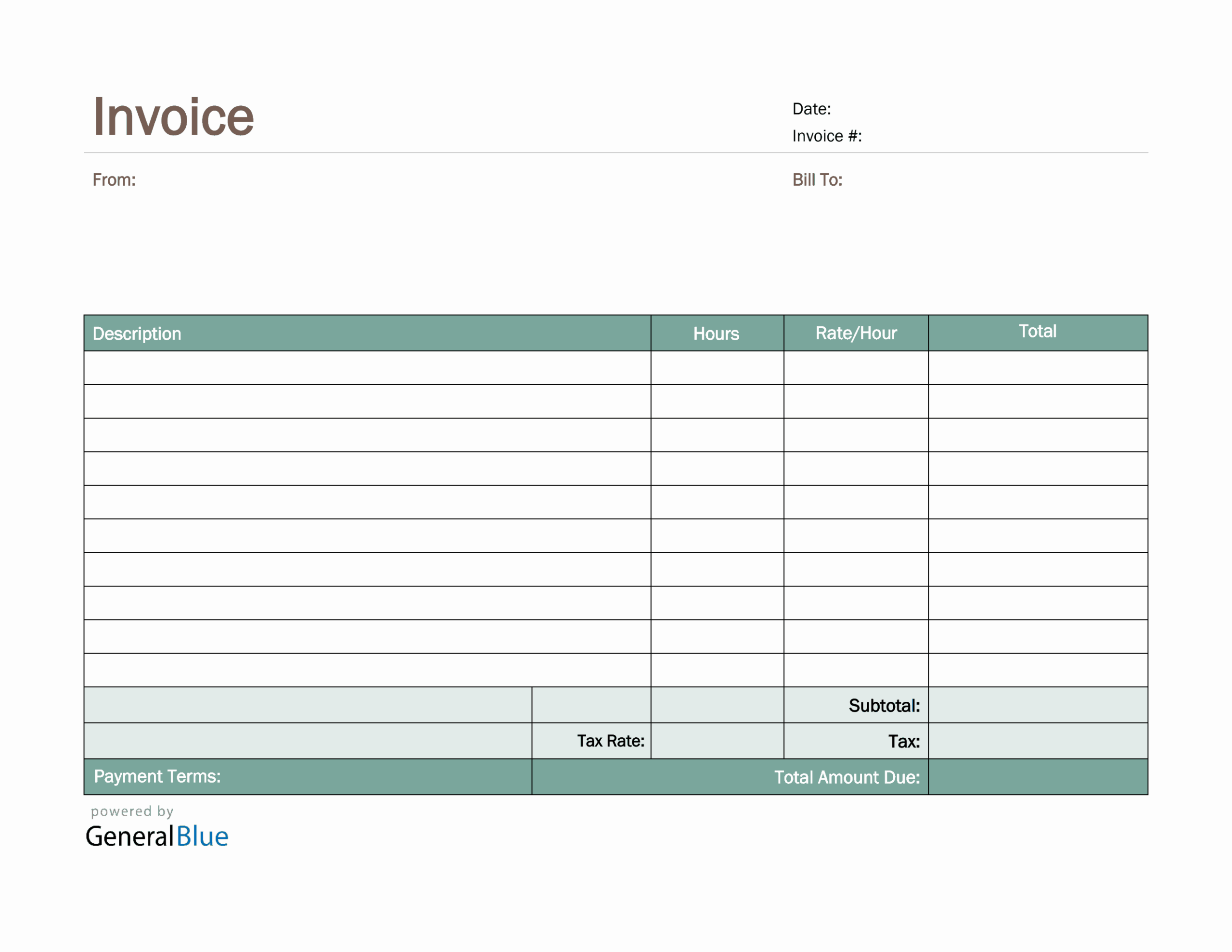 Printable Blank Invoice Forms Pdf