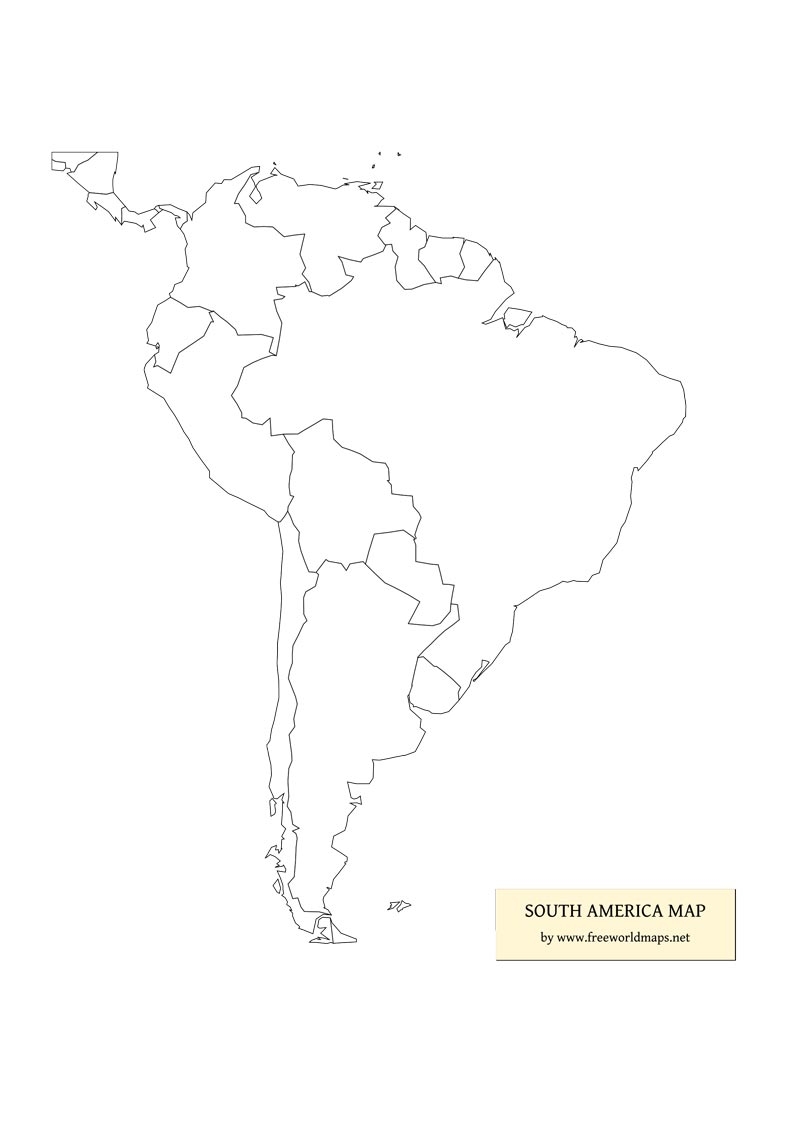 Printable Blank Latin America Map