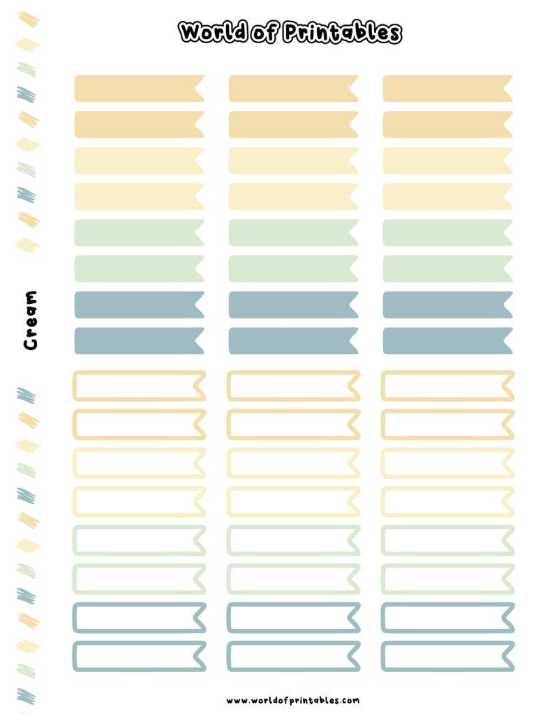 Blank Free Printable Planner Tabs