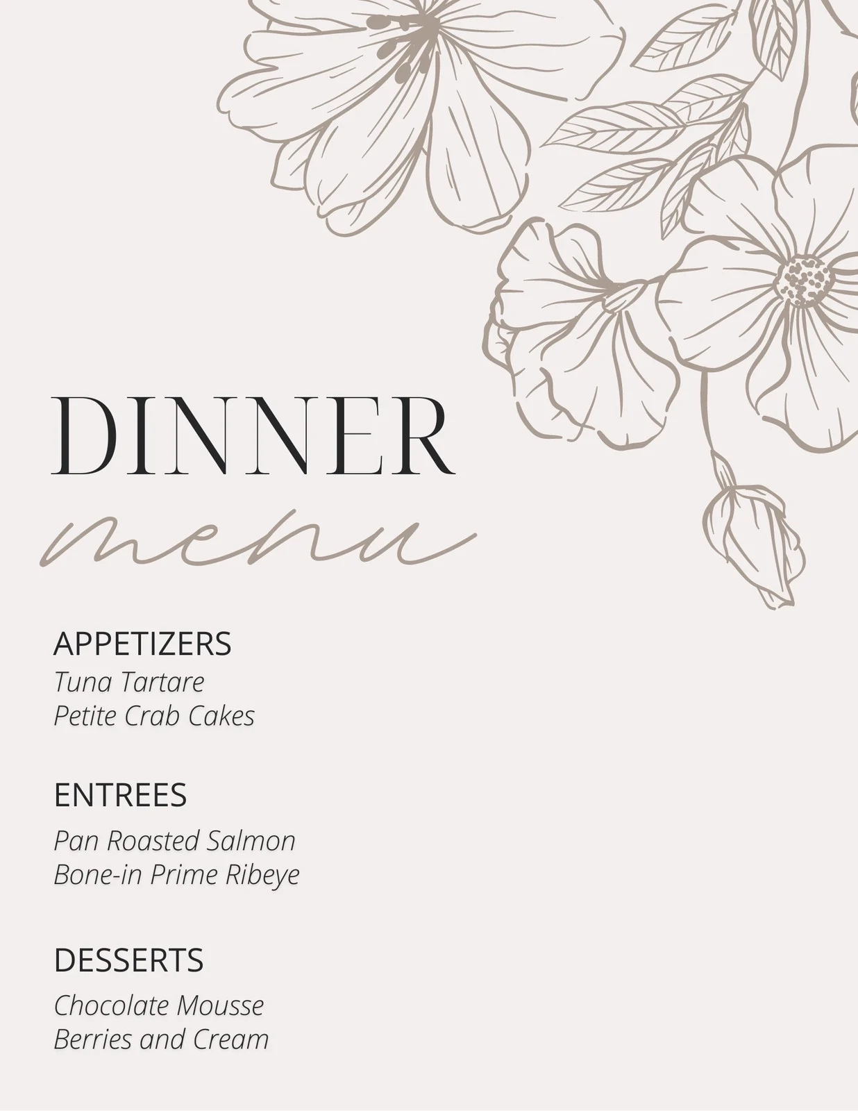 Free Printable Blank Menu