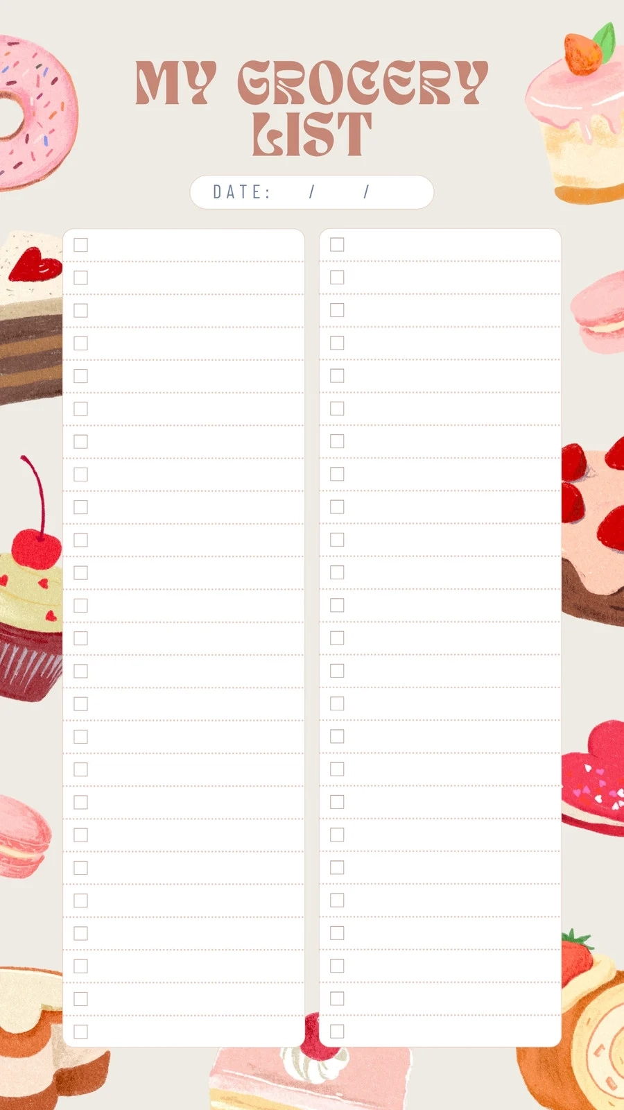 Free Printable And Customizable Grocery List Templates Canva