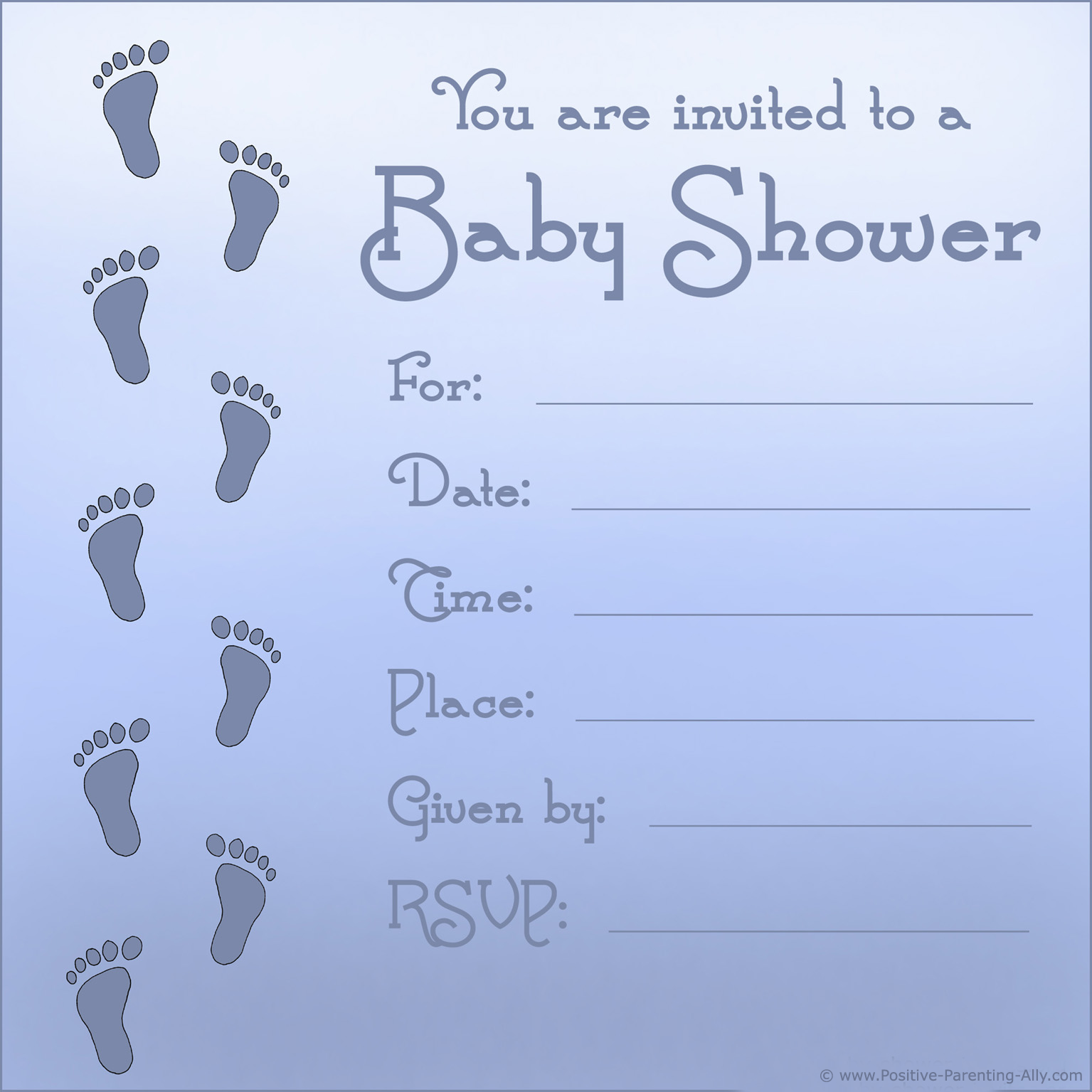 Blank Printable Baby Shower Invitations