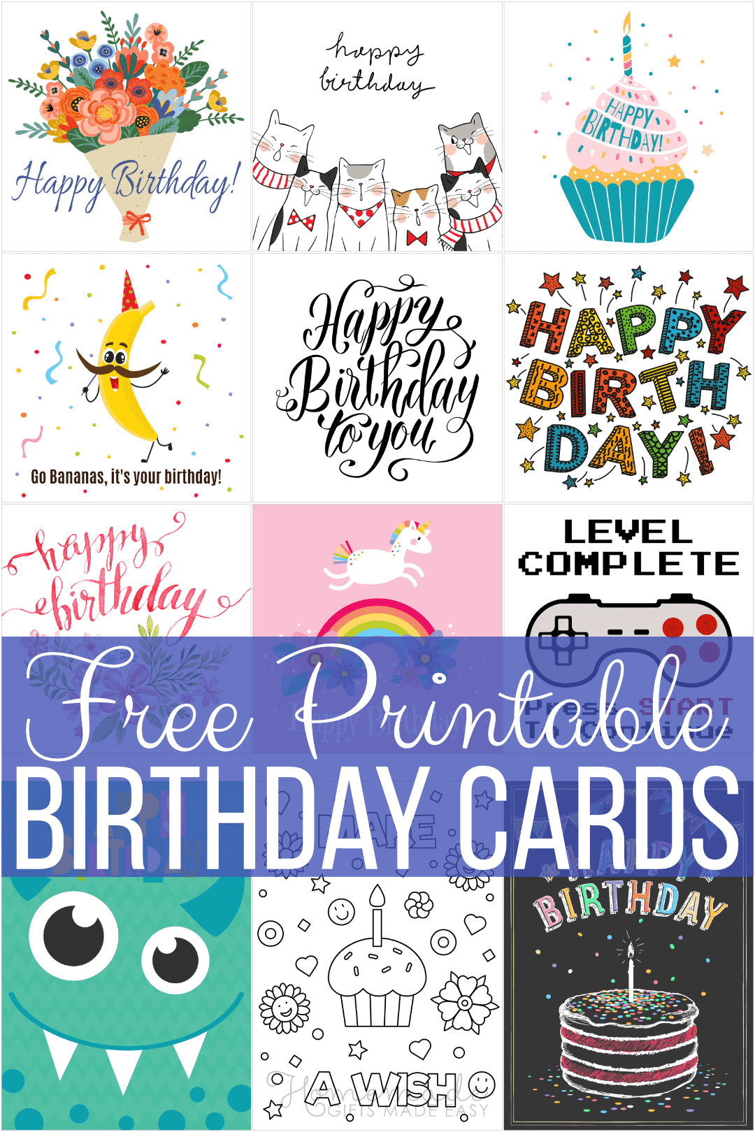 Blank Printable Birthday Card