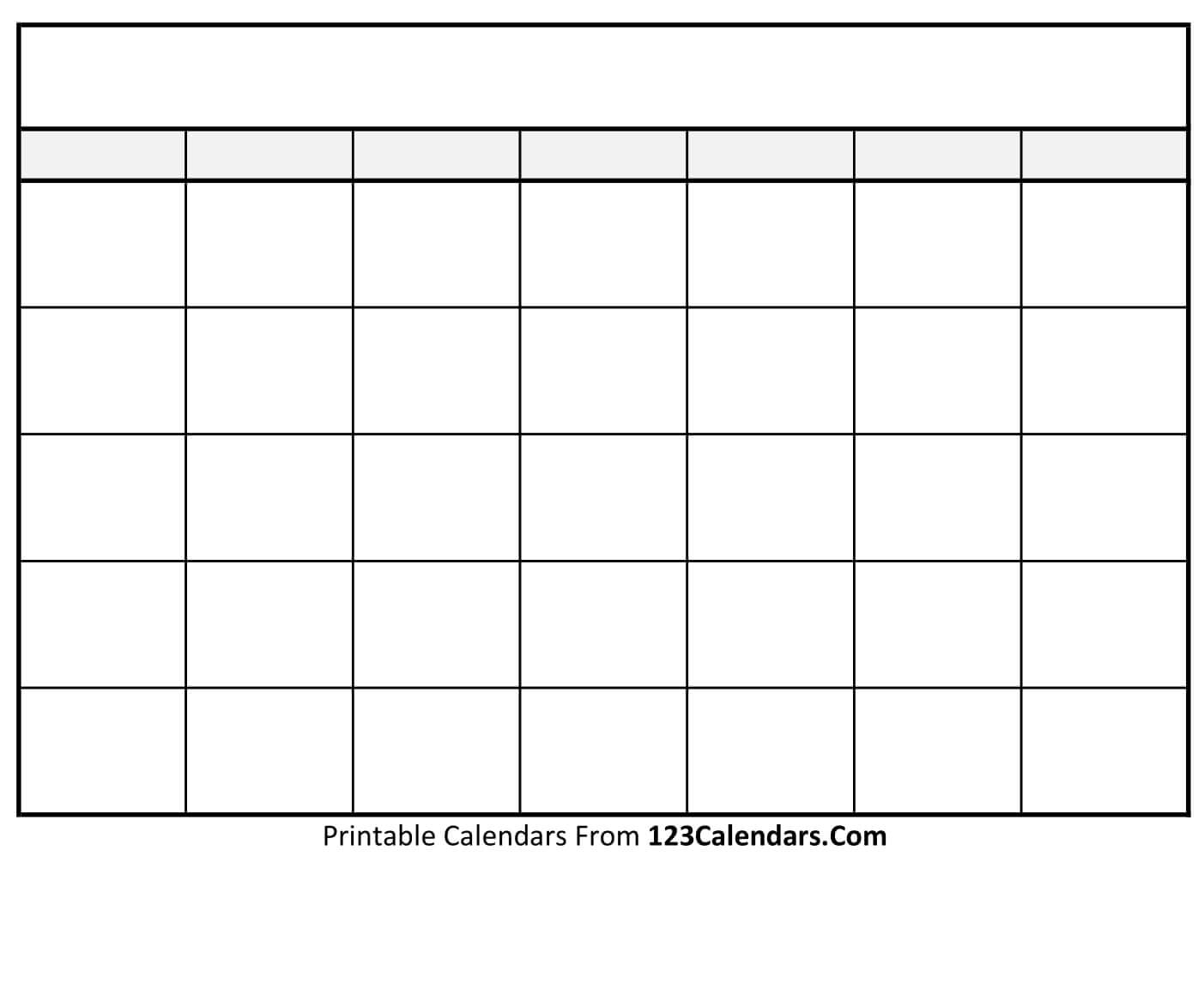 Free Printable Blank Month Calendar