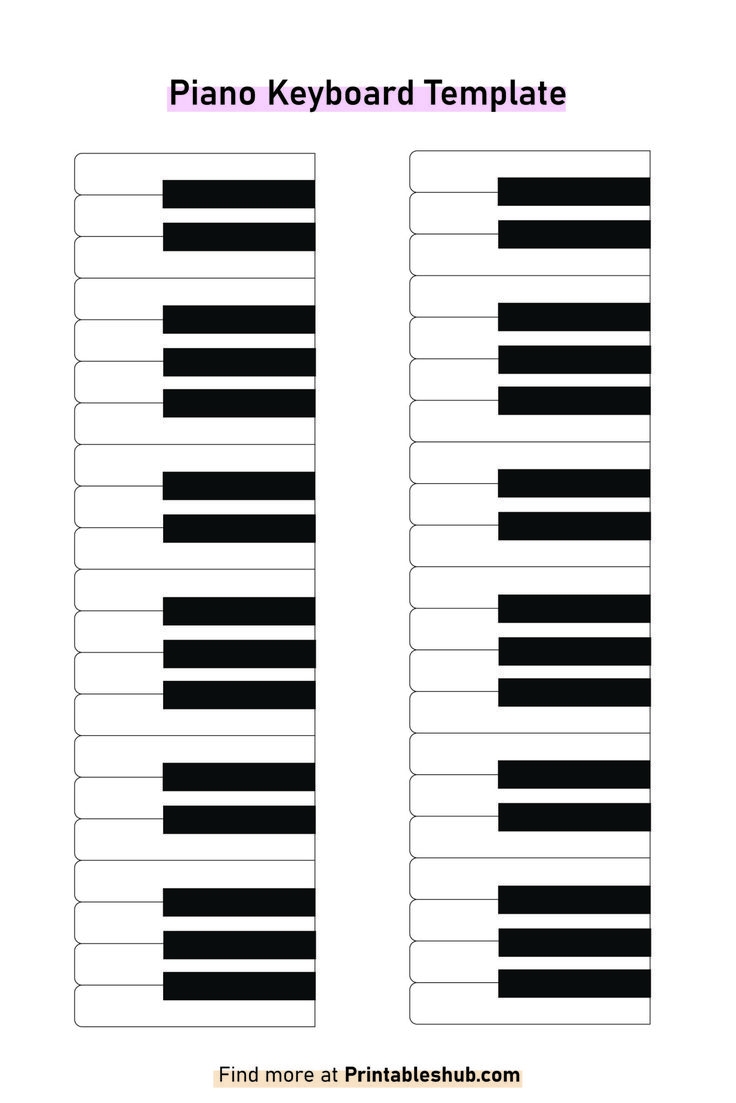 Printable Blank Piano Keyboard Template