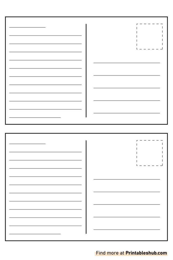 Printable Postcard Blank Free