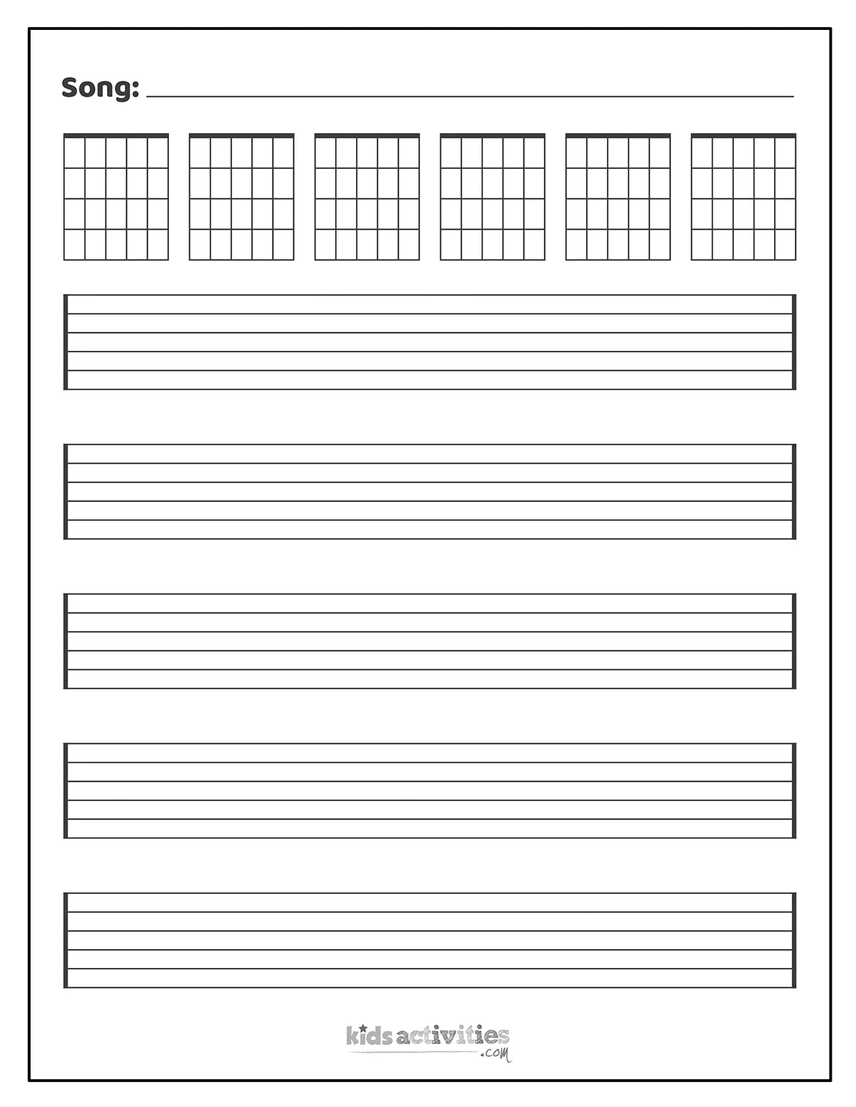 Blank Printable Music Sheets